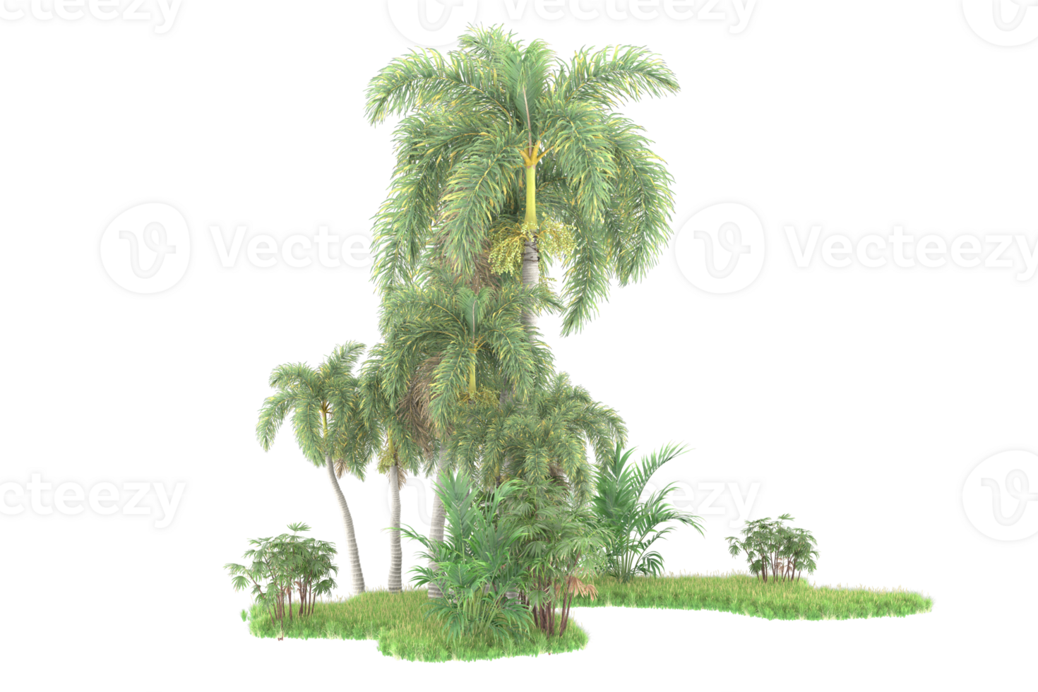 Realistic forest isolated on transparent background. 3d rendering - illustration png