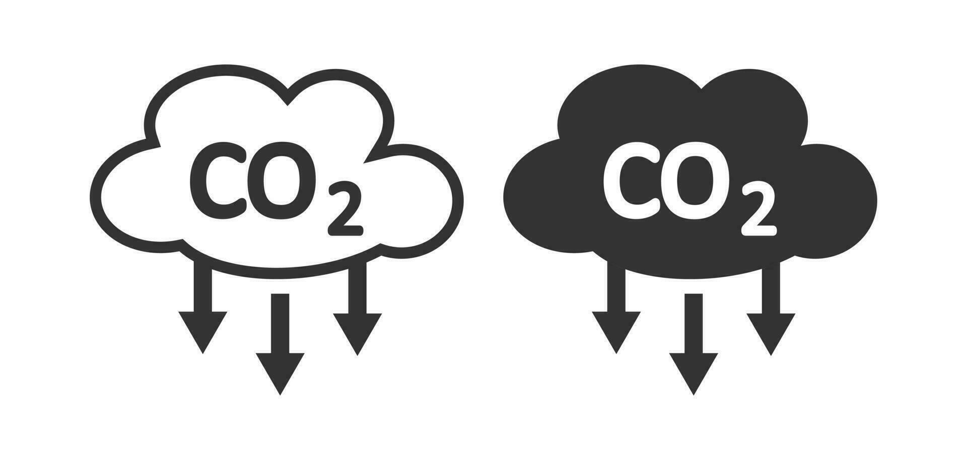 CO2 emissions icon. Ecology and environment symbol. Sign vector carbon dioxide pollution.