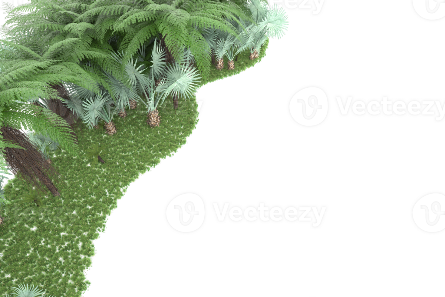 Realistic forest isolated on transparent background. 3d rendering - illustration png