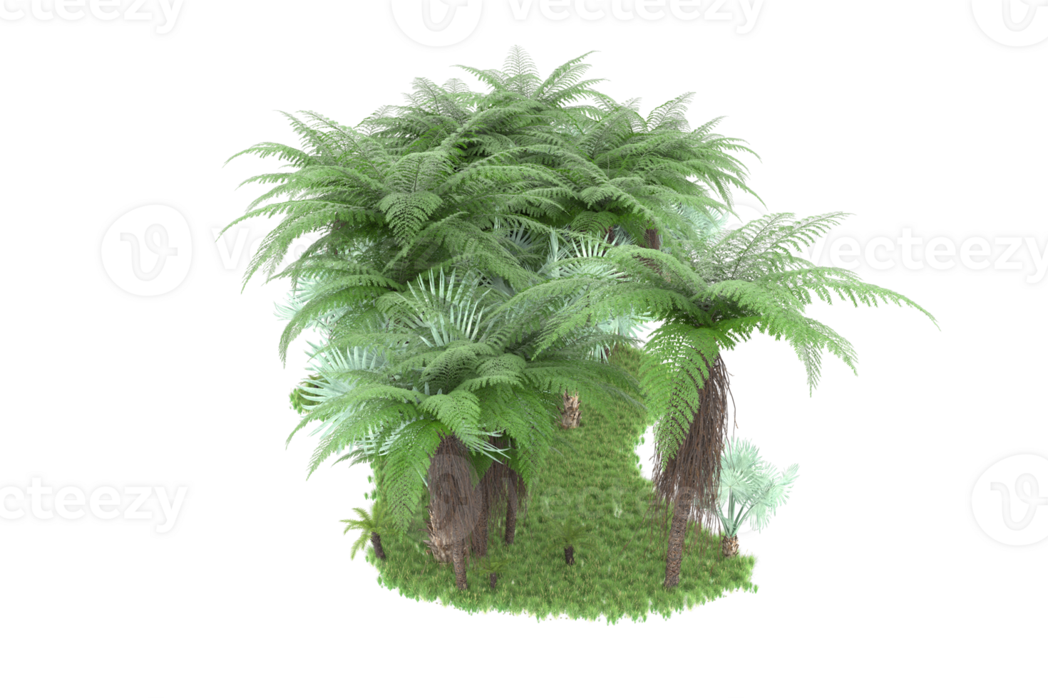 Realistic forest isolated on transparent background. 3d rendering - illustration png