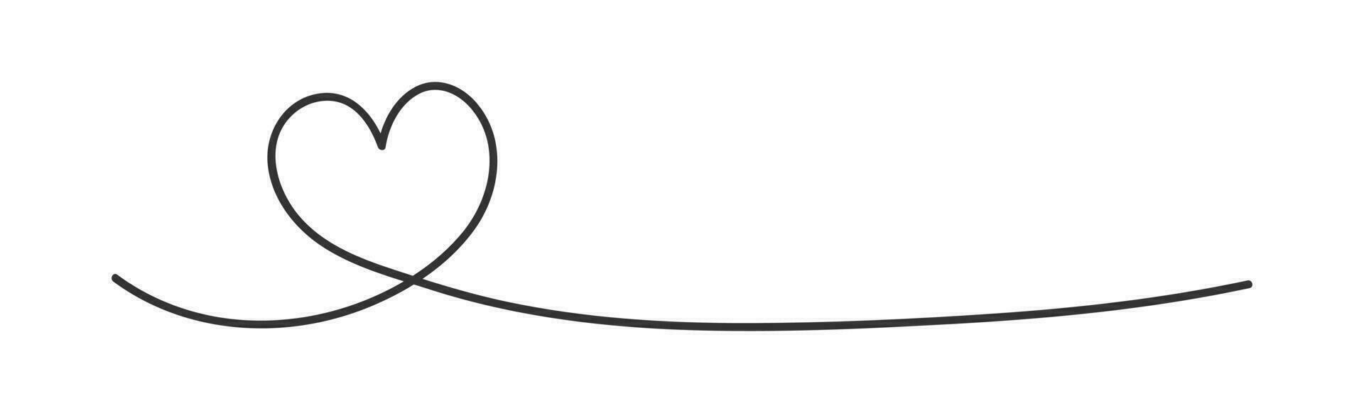 Continuous line of heart icon. Love symbol. Sign valentyne letter vector. vector