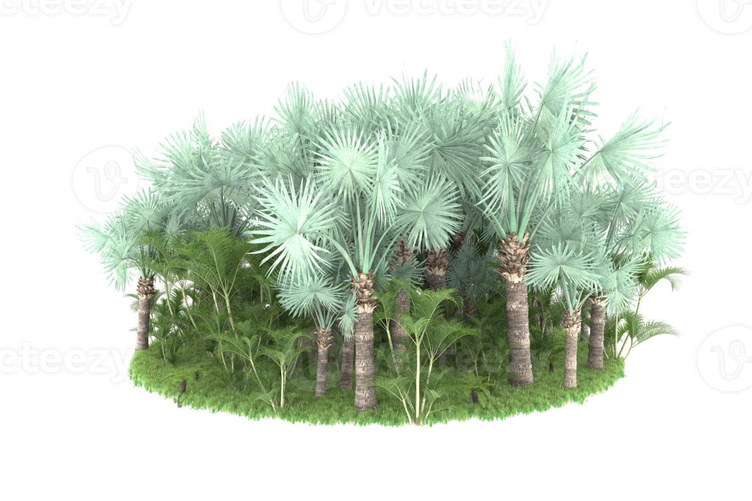 Realistic forest isolated on transparent background. 3d rendering - illustration png