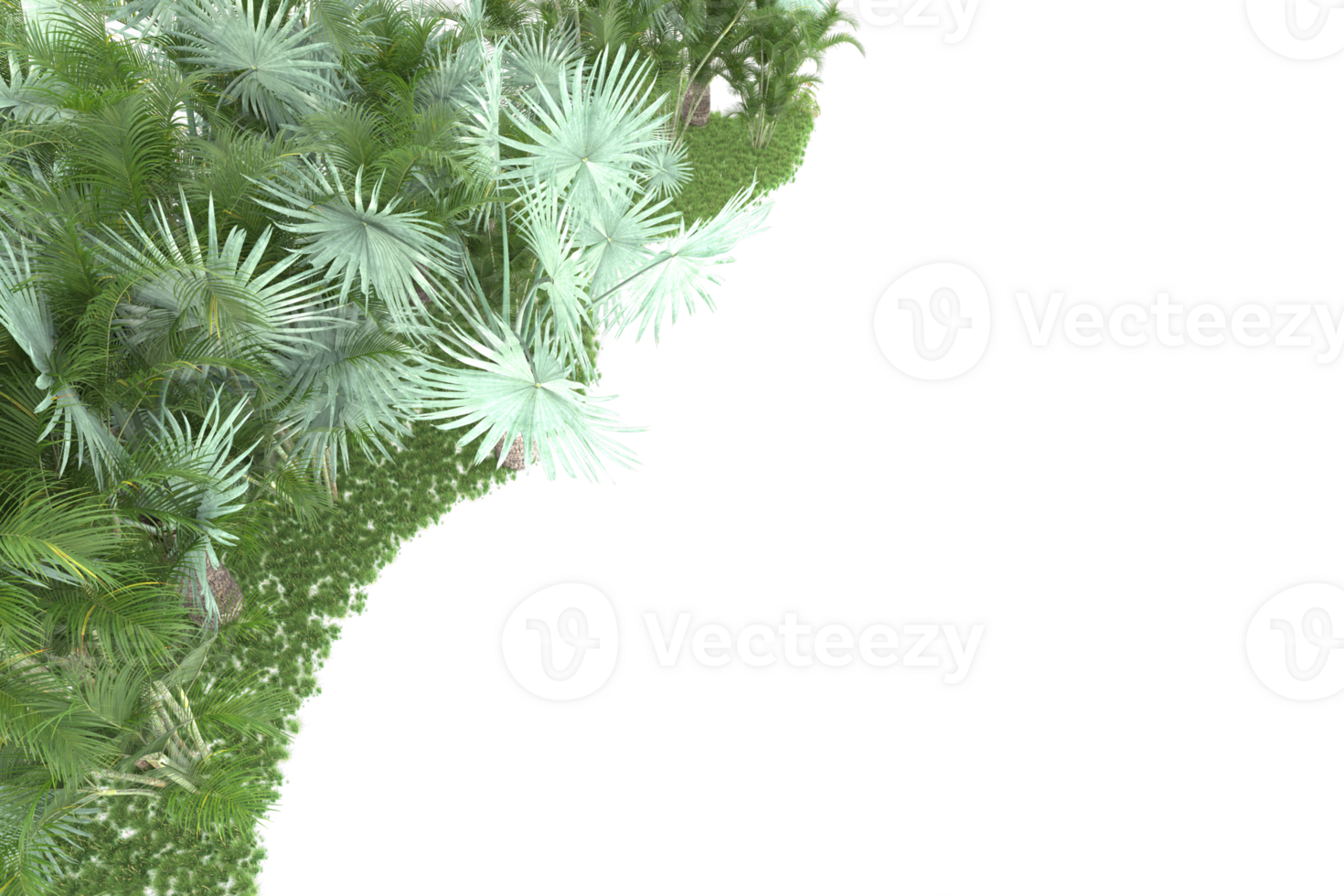 Realistic forest isolated on transparent background. 3d rendering - illustration png