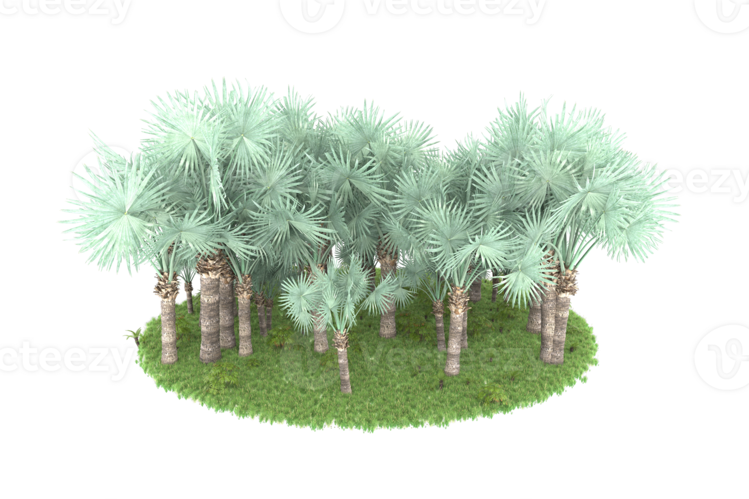 Realistic forest isolated on transparent background. 3d rendering - illustration png
