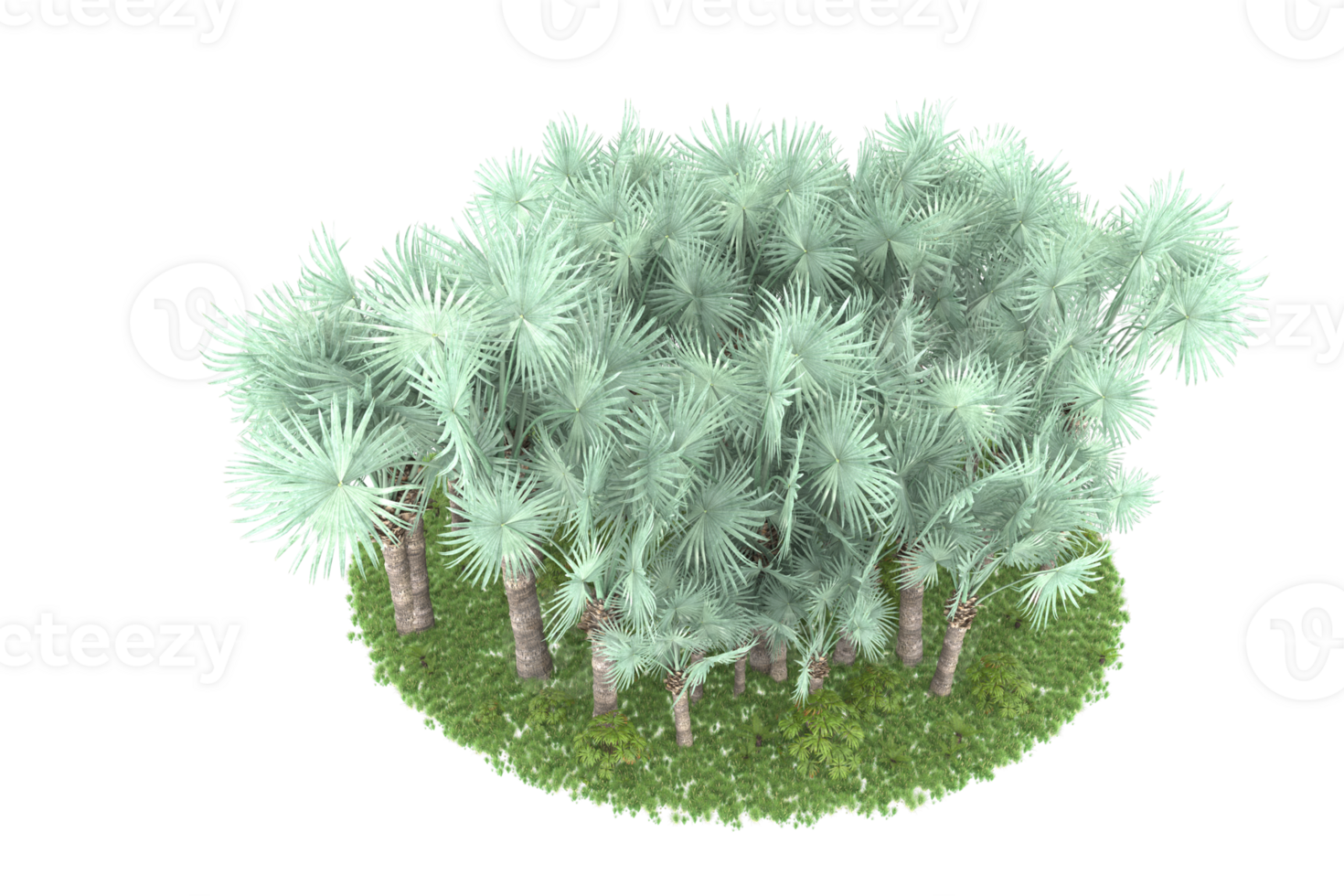 Realistic forest isolated on transparent background. 3d rendering - illustration png