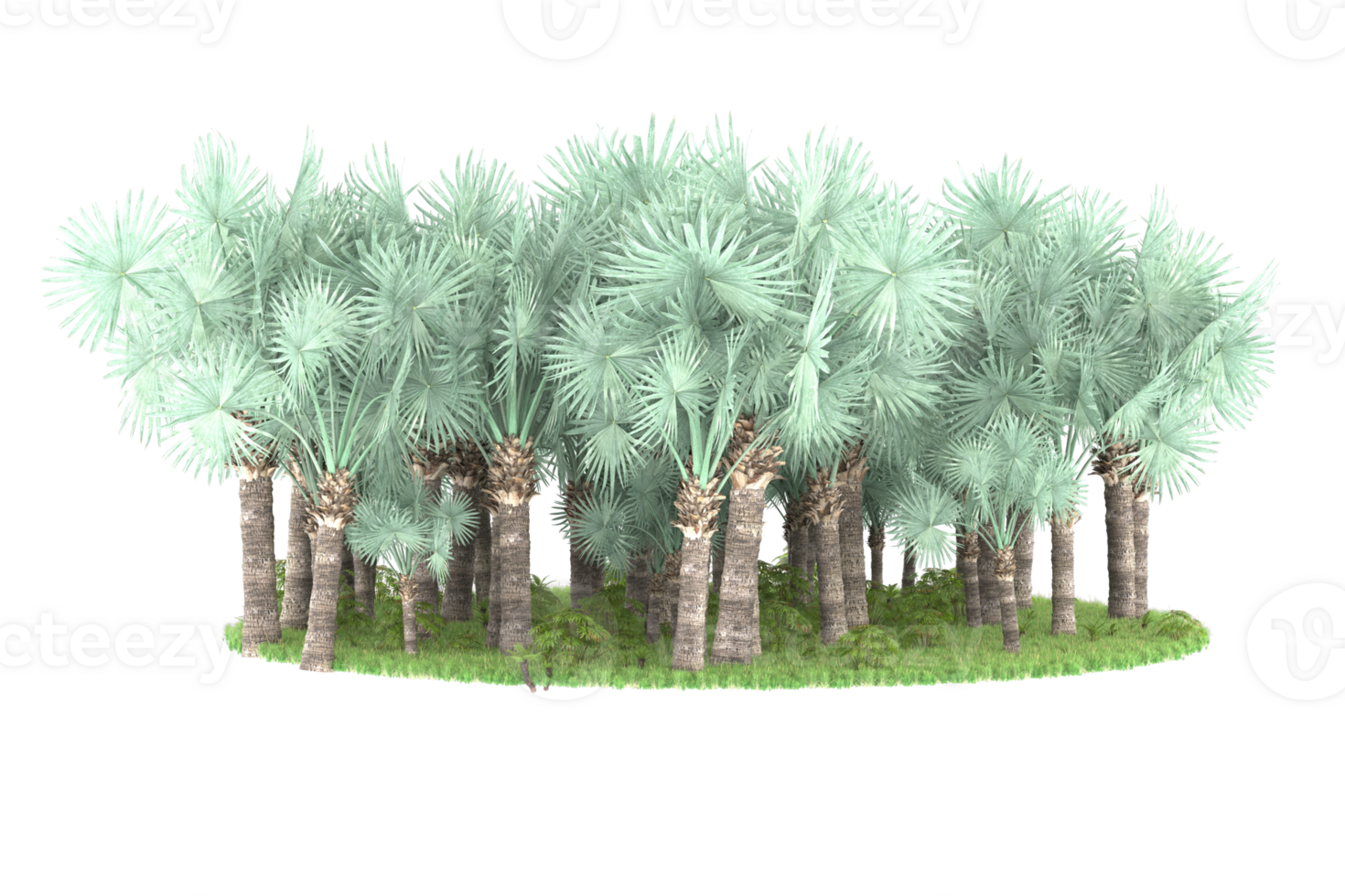 Realistic forest isolated on transparent background. 3d rendering - illustration png