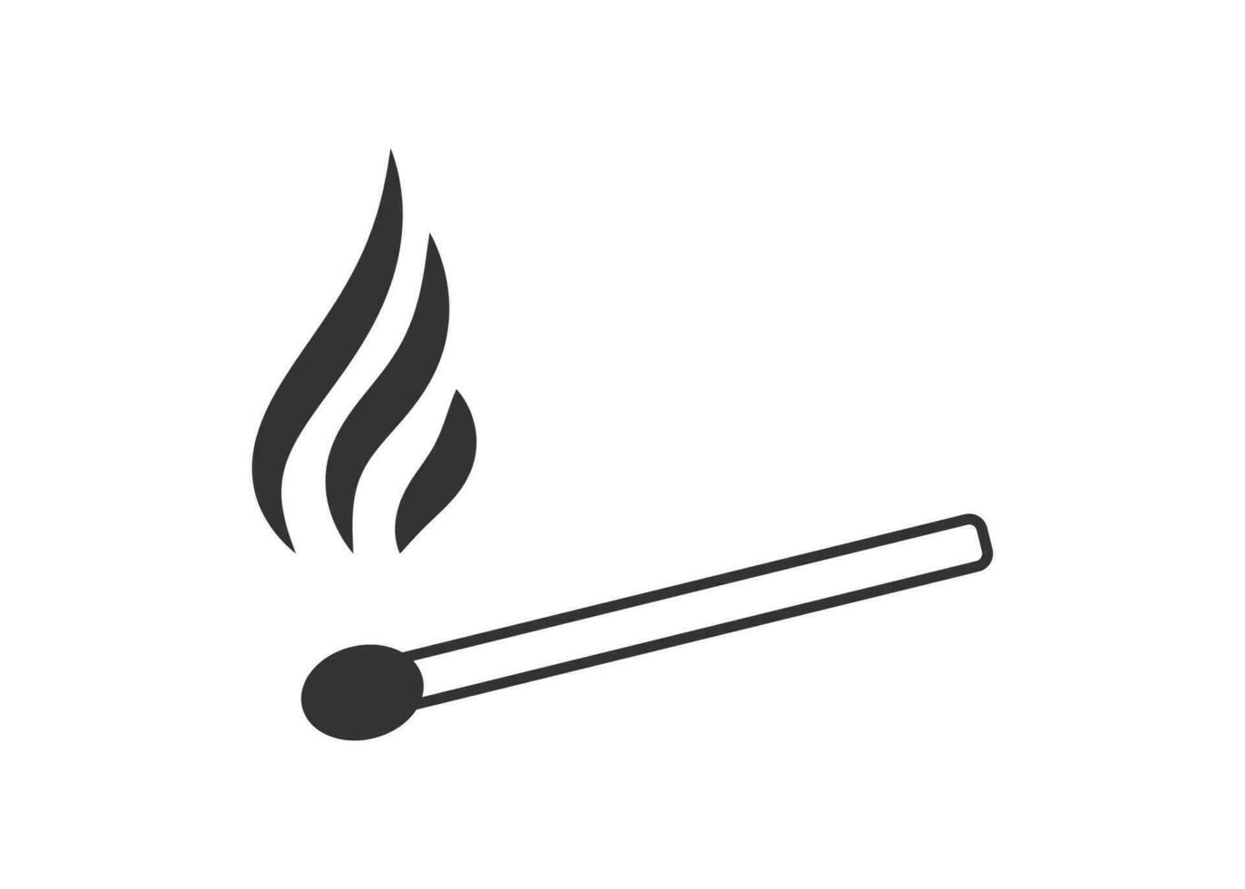 Matchstick icon. Stick and flame symbol. Sign arson vector. vector