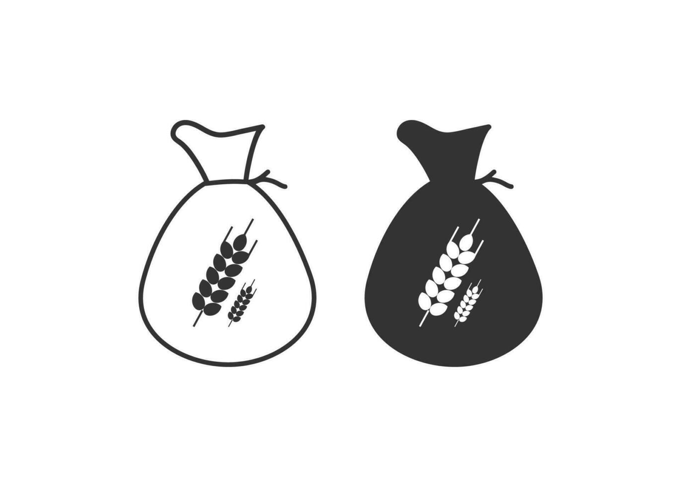 Grain bag icon. Flour sack symbol. Sign bread vector. vector