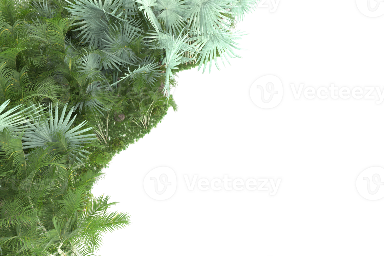 Realistic forest isolated on transparent background. 3d rendering - illustration png
