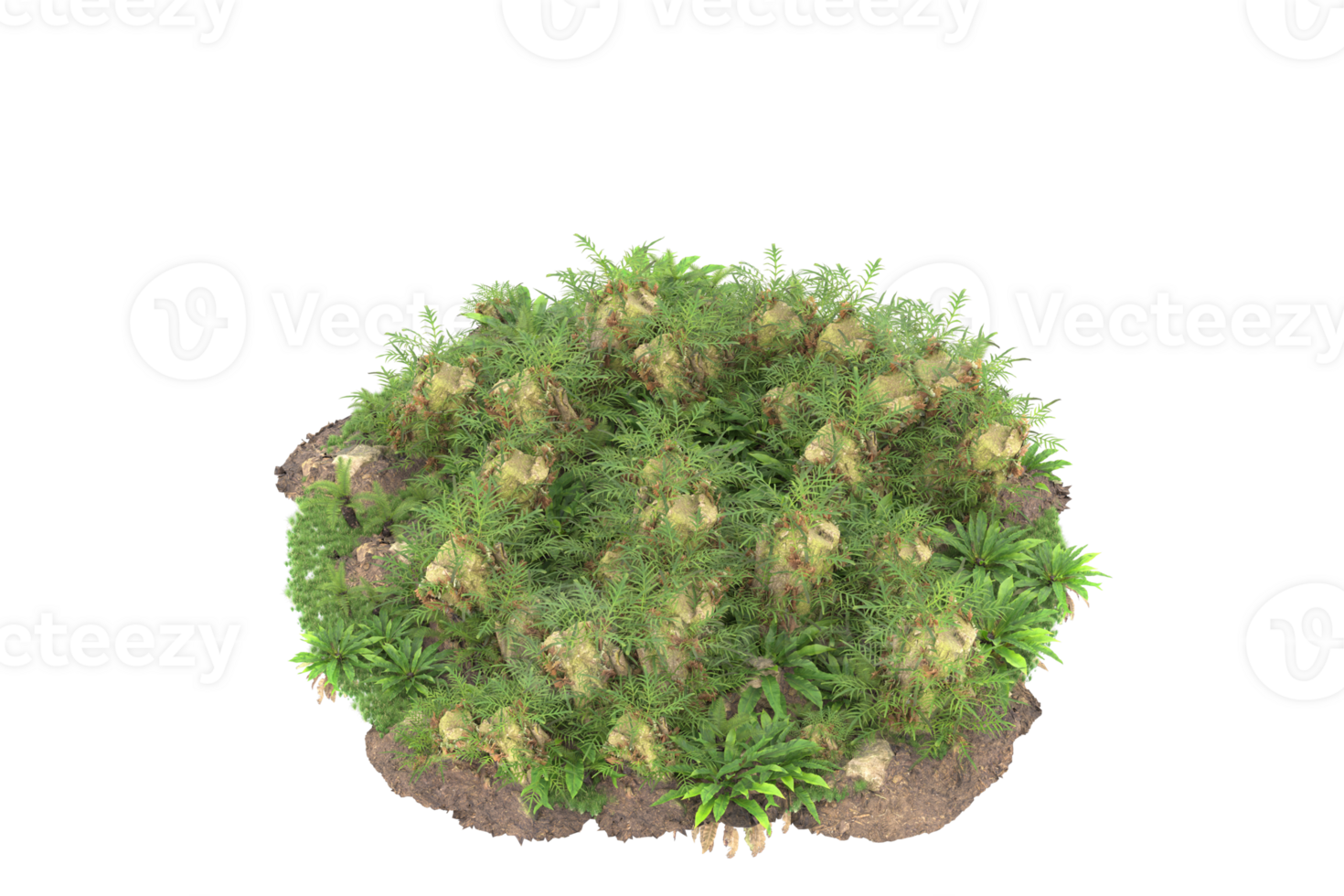 Realistic forest isolated on transparent background. 3d rendering - illustration png