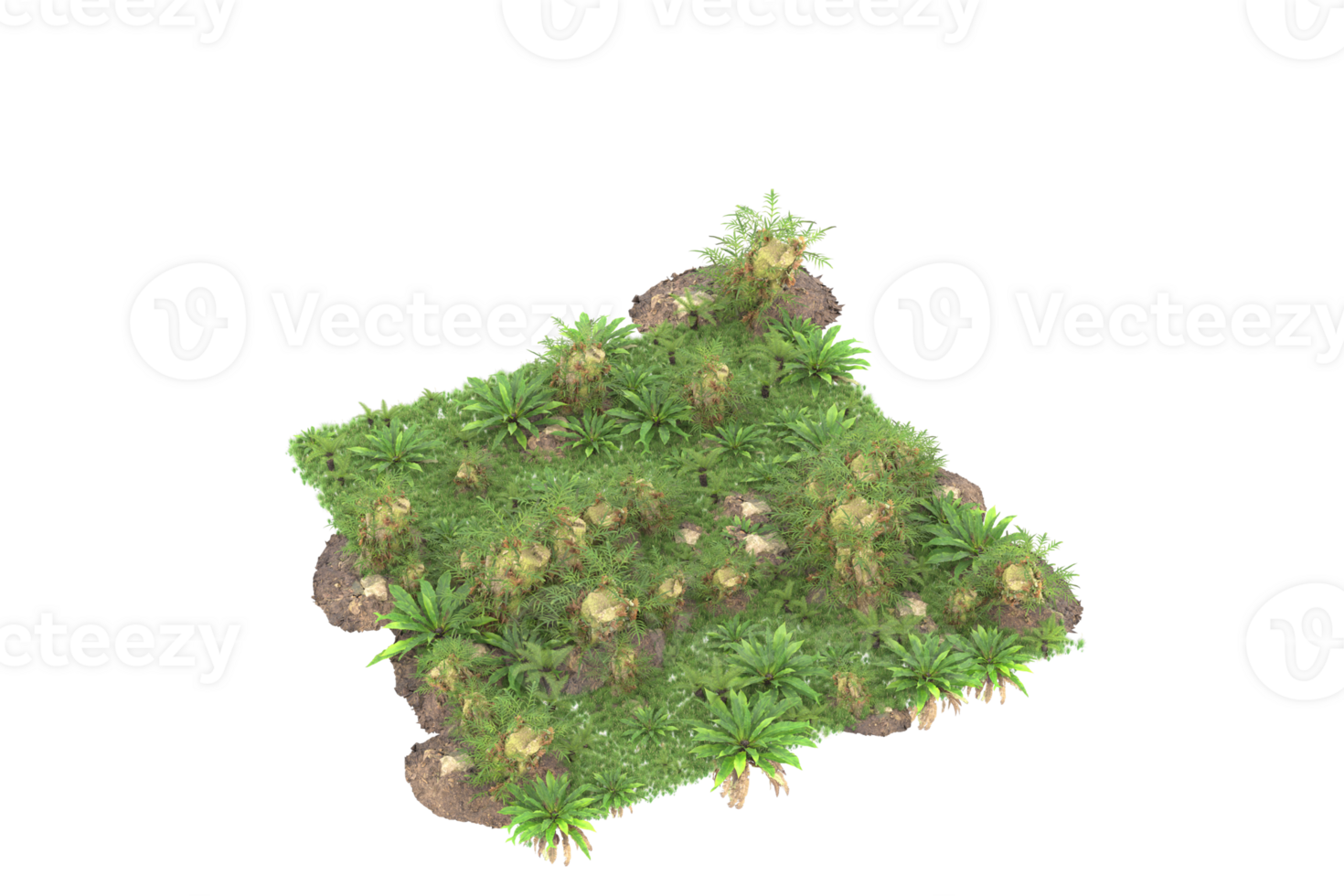 Realistic forest isolated on transparent background. 3d rendering - illustration png