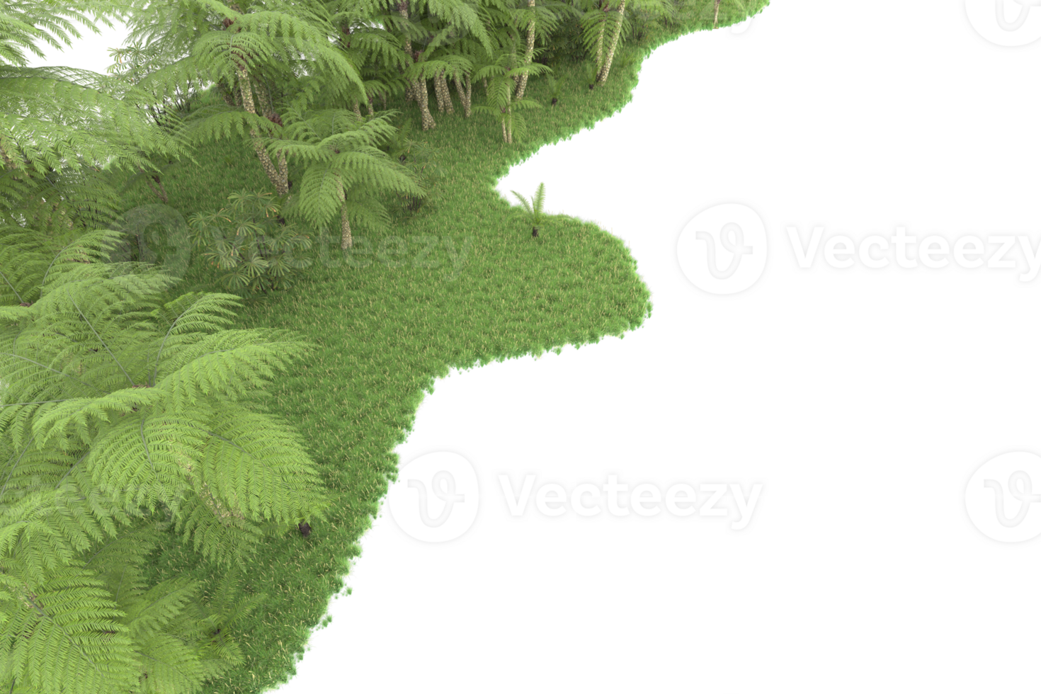 Realistic forest isolated on transparent background. 3d rendering - illustration png