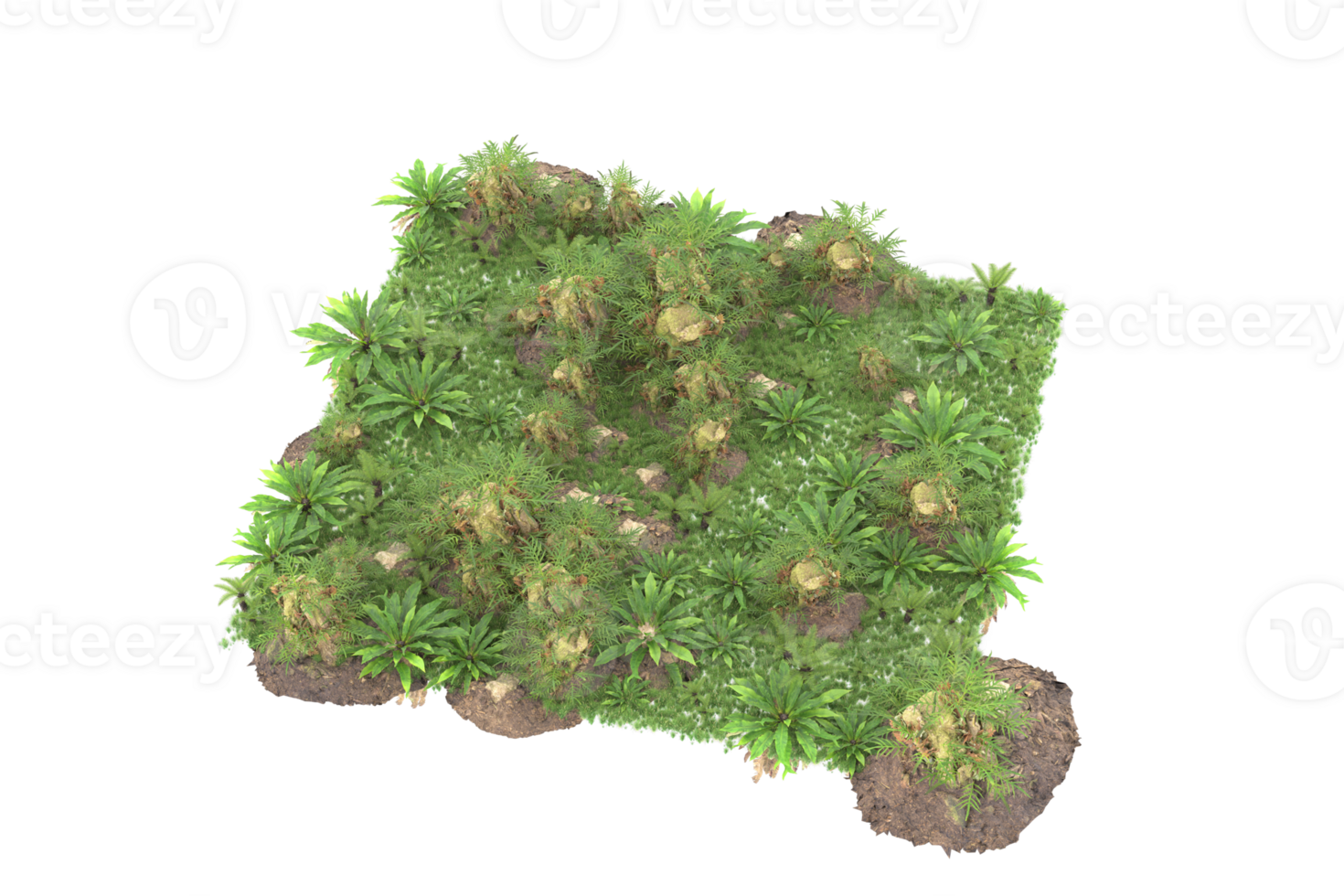 Realistic forest isolated on transparent background. 3d rendering - illustration png