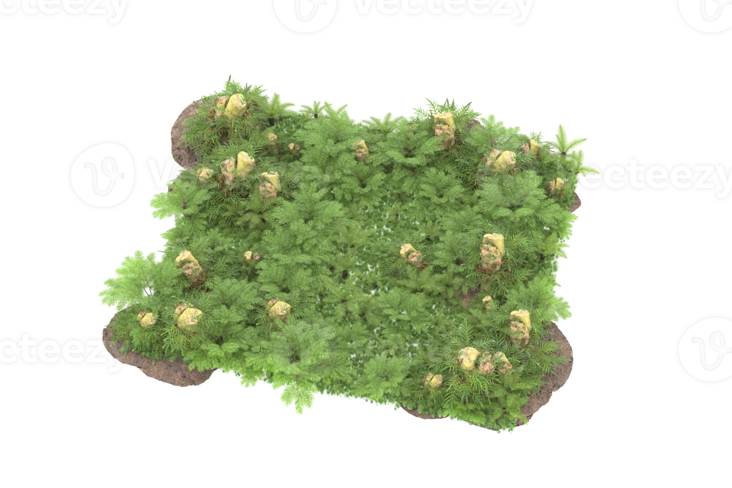 Realistic forest isolated on transparent background. 3d rendering - illustration png