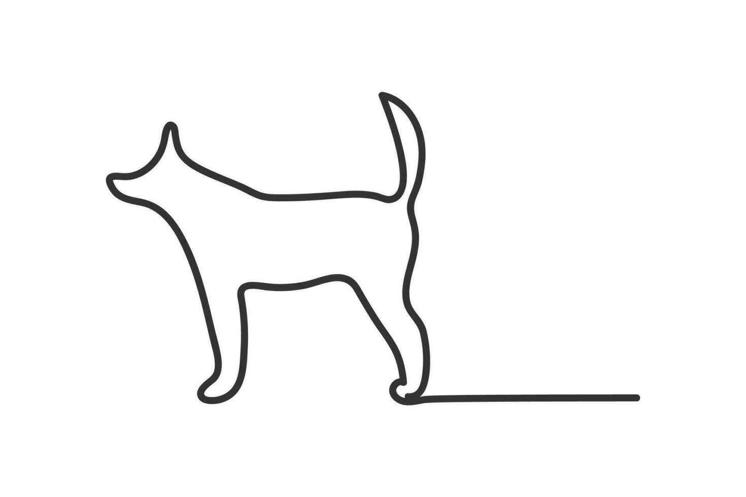 Continuous line dog icon. Simple silhouette puppy symbol. Sign animal vector. vector