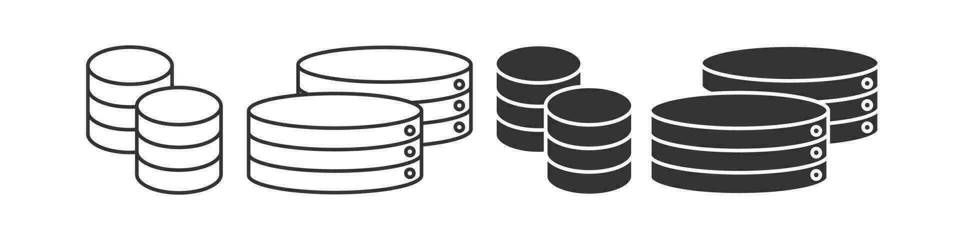 base de datos icono. almacenamiento símbolo. firmar hardware vector. vector