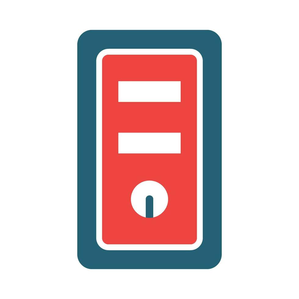 Cpu Tower Glyph Two Color Icon Design vector