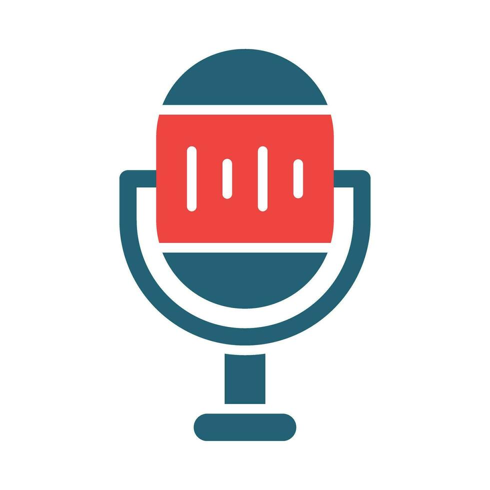 Voice Control Glyph Two Color Icon Design vector
