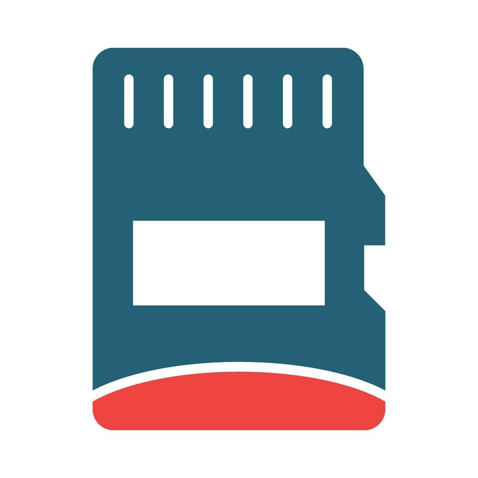 Mini Sd Card Glyph Two Color Icon Design vector