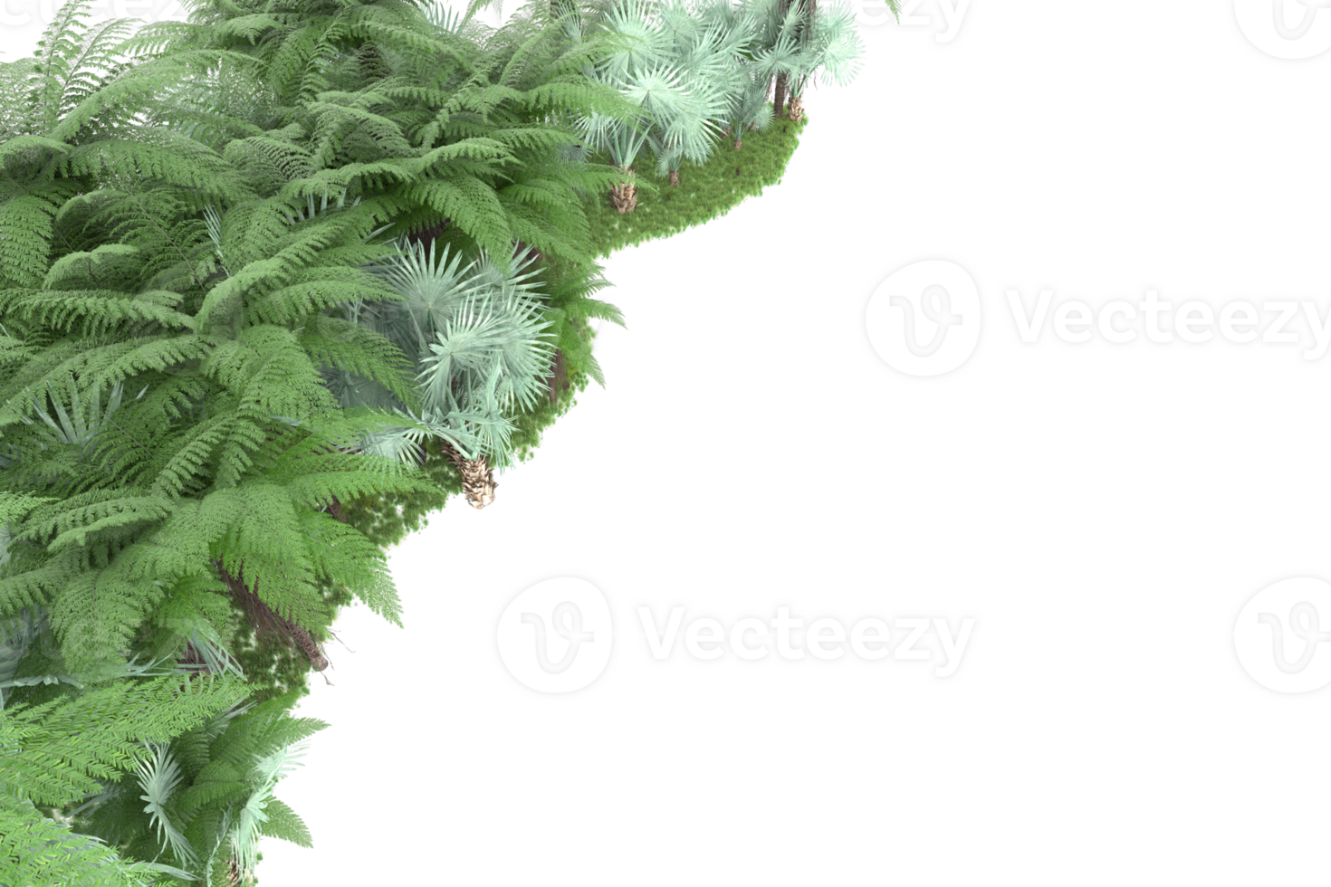 Realistic forest isolated on transparent background. 3d rendering - illustration png