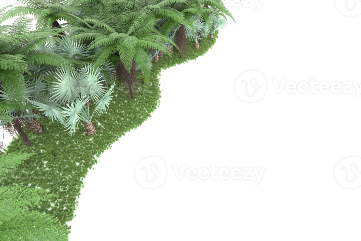 Realistic forest isolated on transparent background. 3d rendering - illustration png