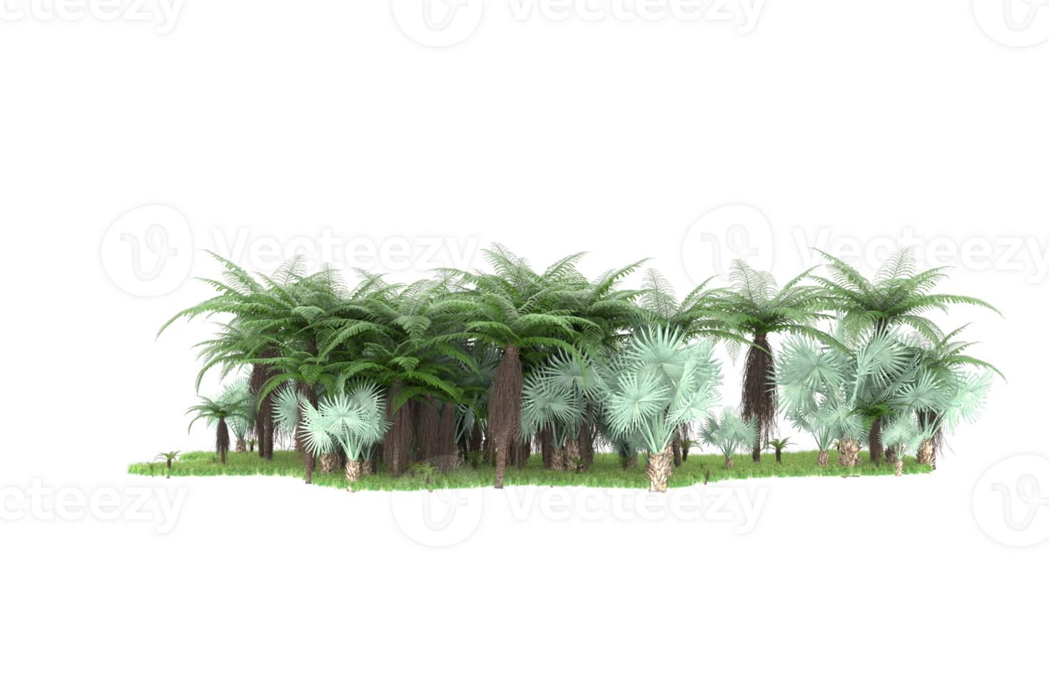 Realistic forest isolated on transparent background. 3d rendering - illustration png