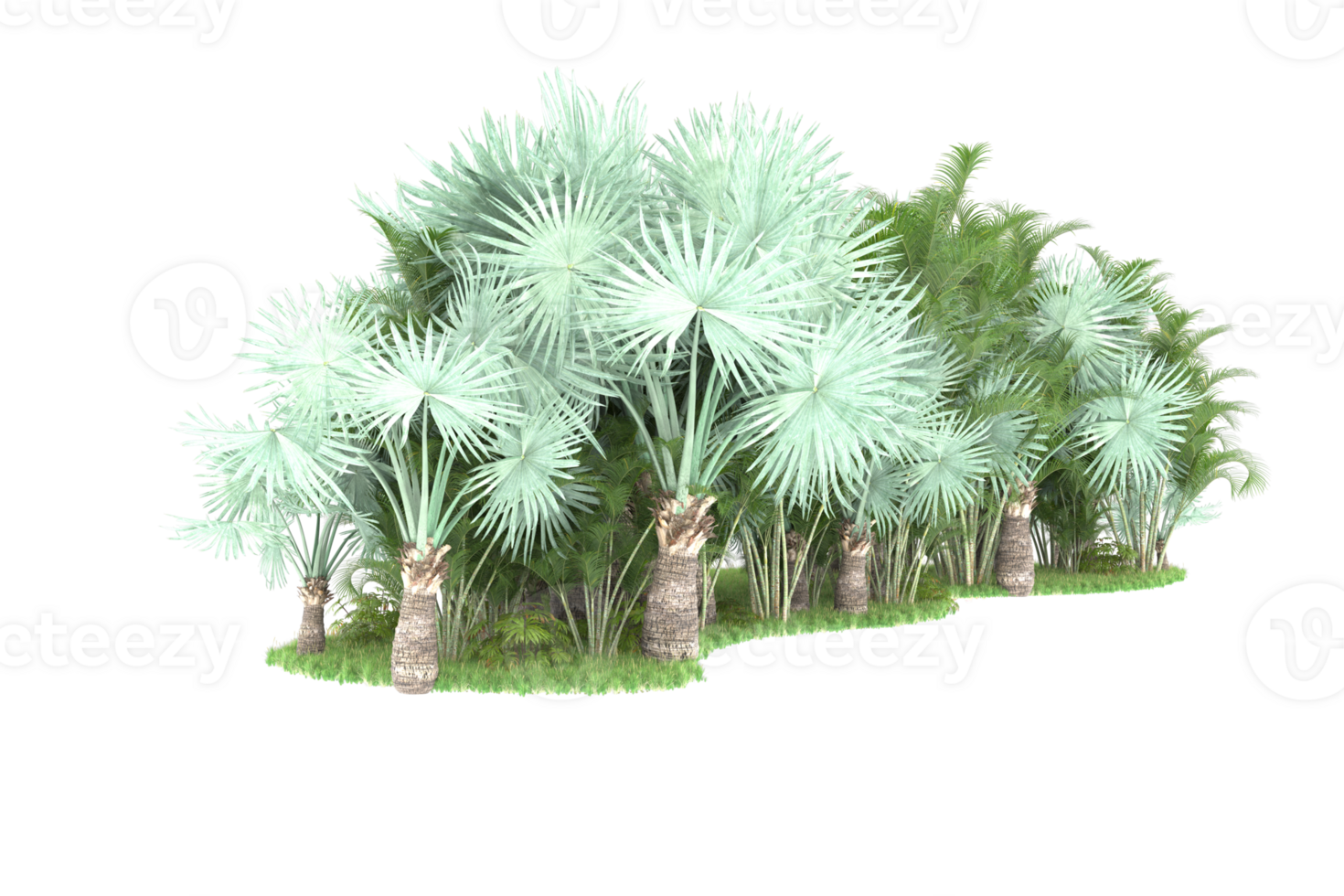 Realistic forest isolated on transparent background. 3d rendering - illustration png