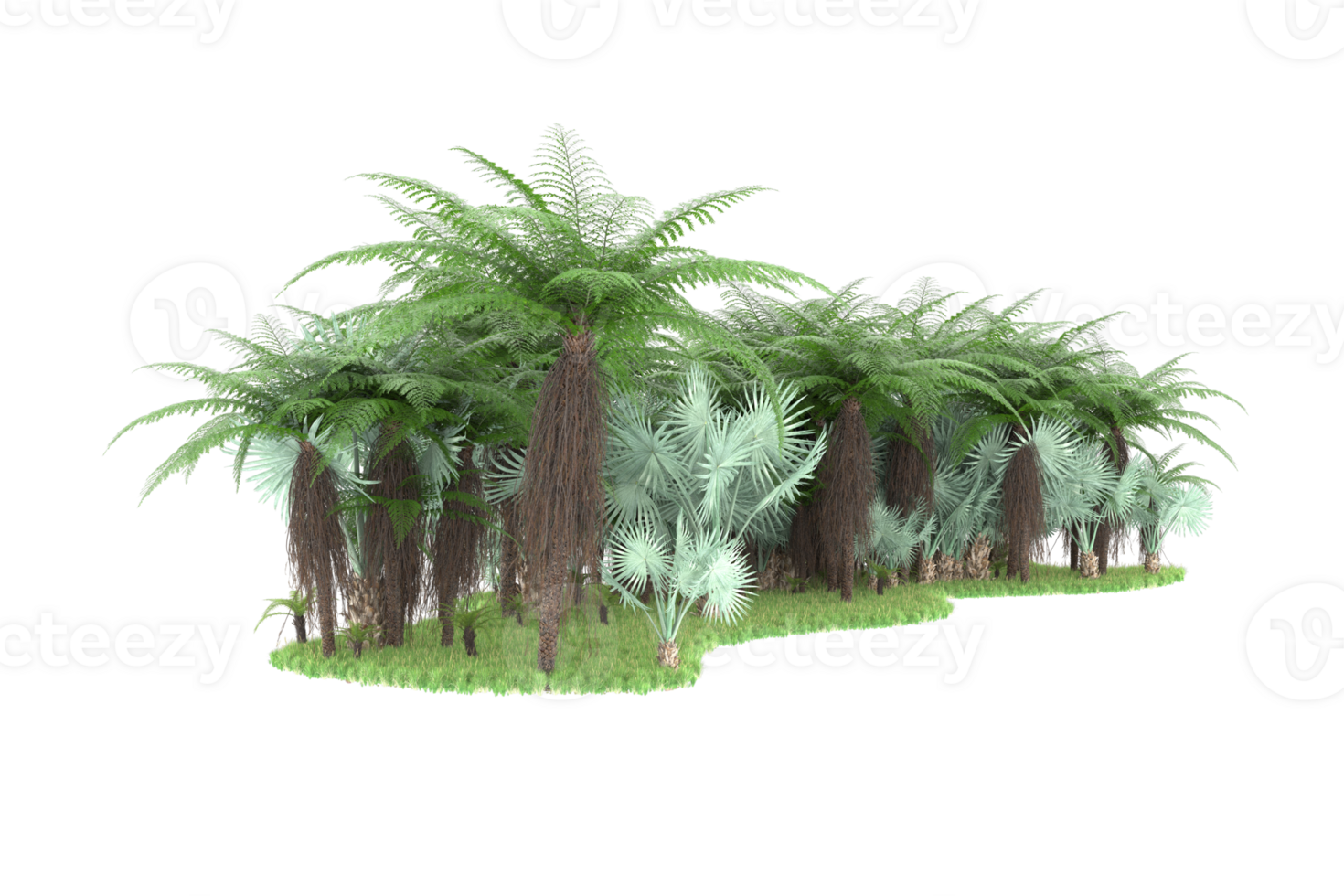 Realistic forest isolated on transparent background. 3d rendering - illustration png