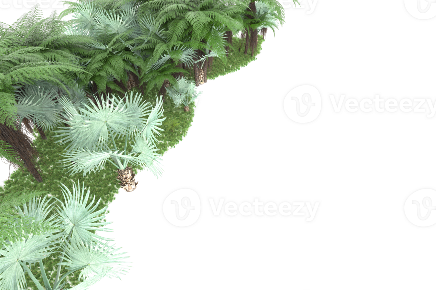 Realistic forest isolated on transparent background. 3d rendering - illustration png