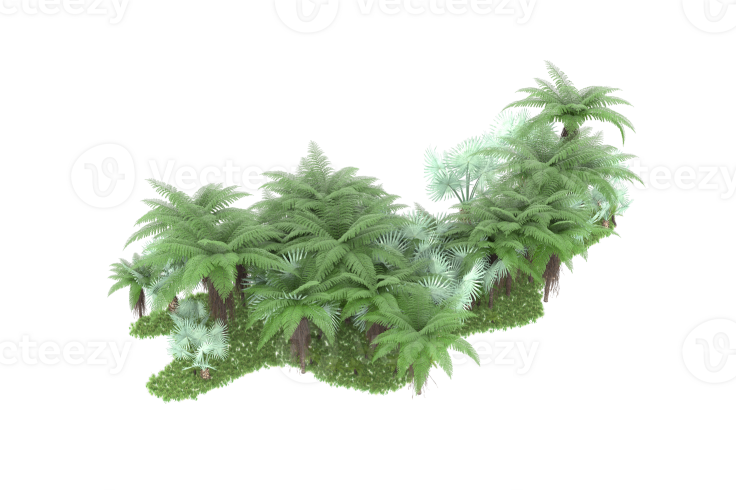 Realistic forest isolated on transparent background. 3d rendering - illustration png