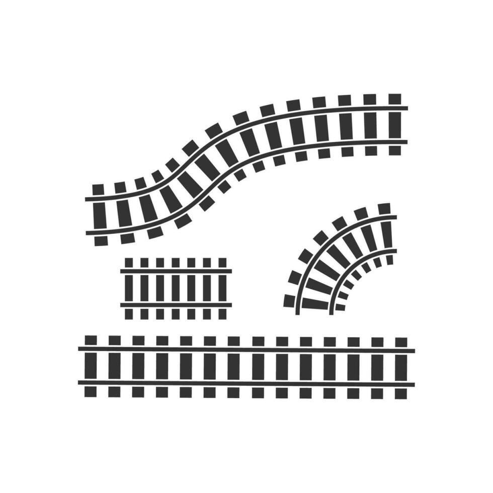 Train track icon. Rail road symbol. Sign railway element vector. vector