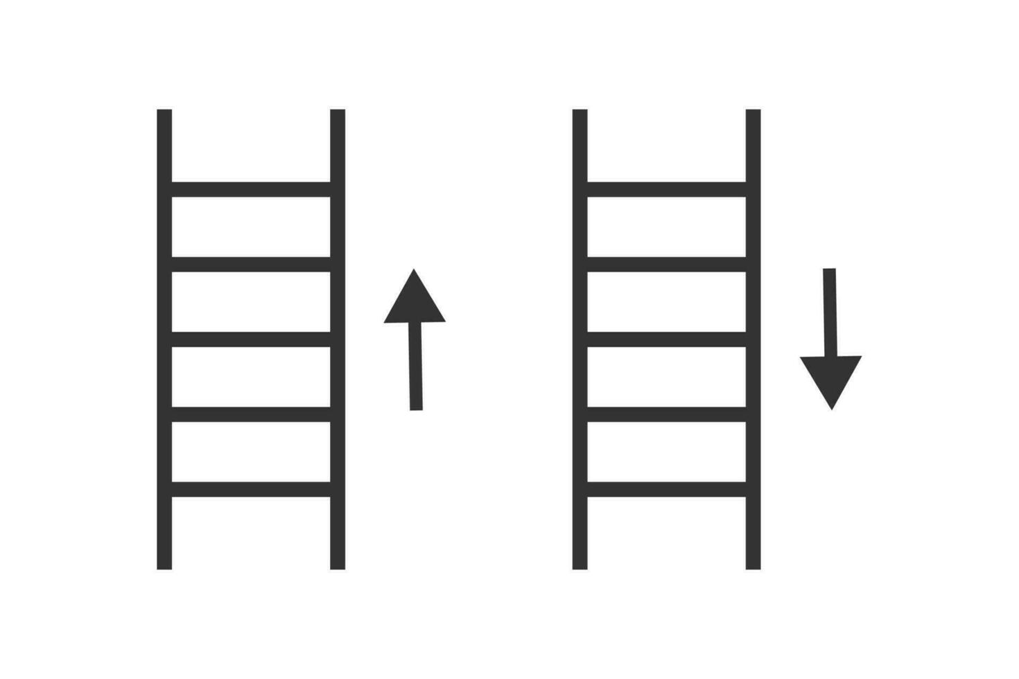 Wooden vertical stairs up and down icon. Construction tool symbol. Sign ladder vector. vector