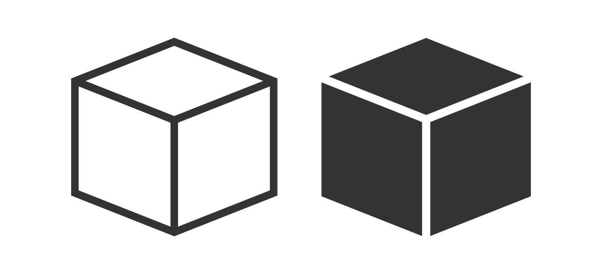 Cube icon. Geometric object symbol. Sign cubic vector. vector