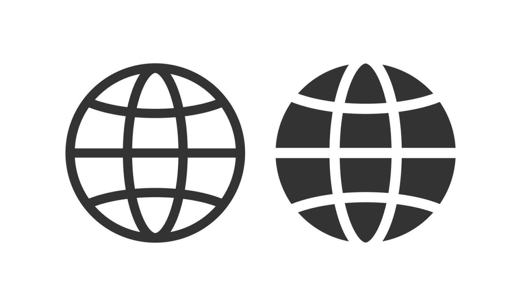 Web icon. Globe or world map symbol. Sign app button vector. vector