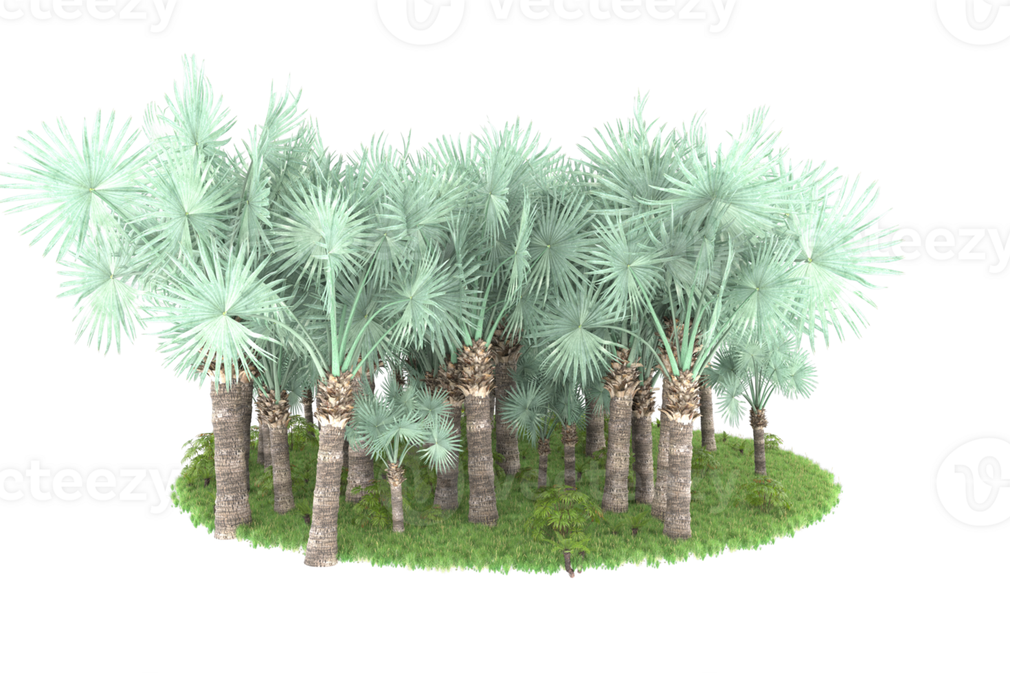 Realistic forest isolated on transparent background. 3d rendering - illustration png