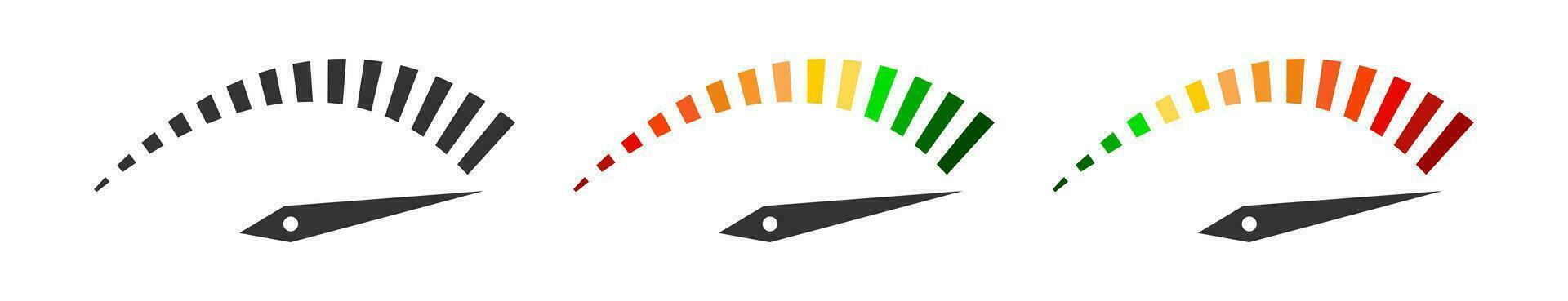 Performance measurement icon. Color tachometer symbol. Sign accelerate speed vector. vector