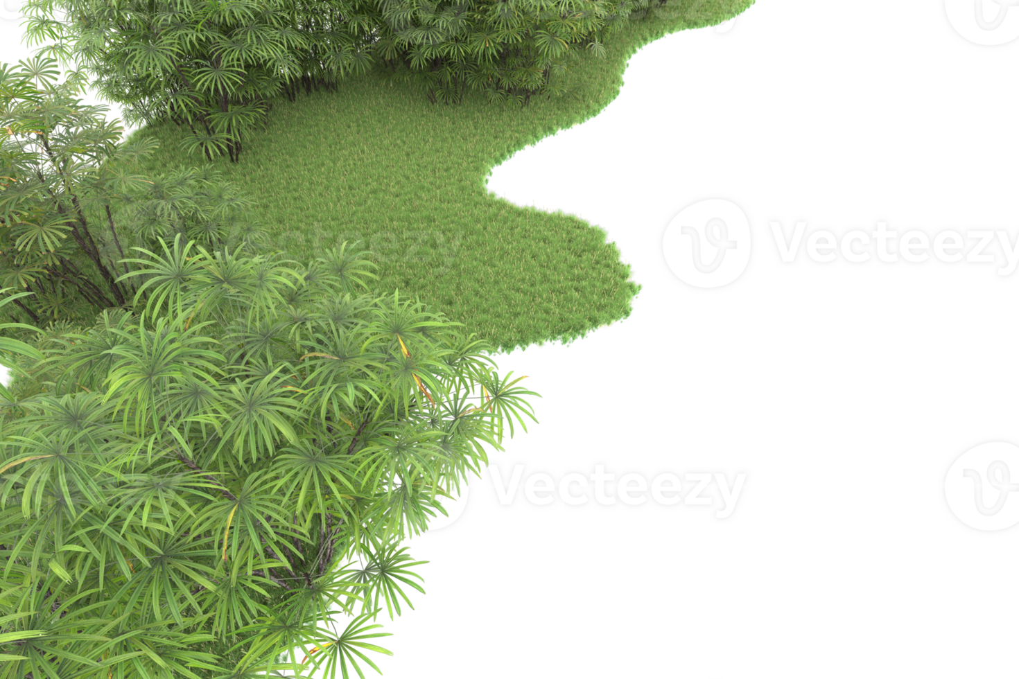 Realistic forest isolated on transparent background. 3d rendering - illustration png