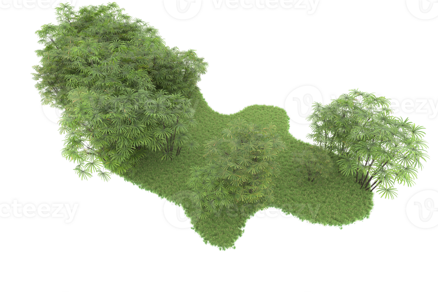 Realistic forest isolated on transparent background. 3d rendering - illustration png