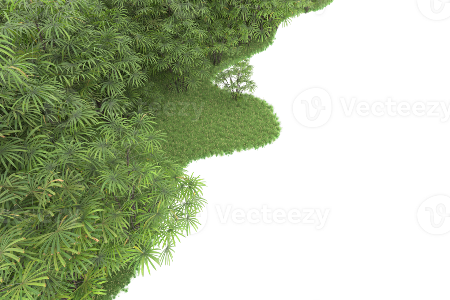Realistic forest isolated on transparent background. 3d rendering - illustration png