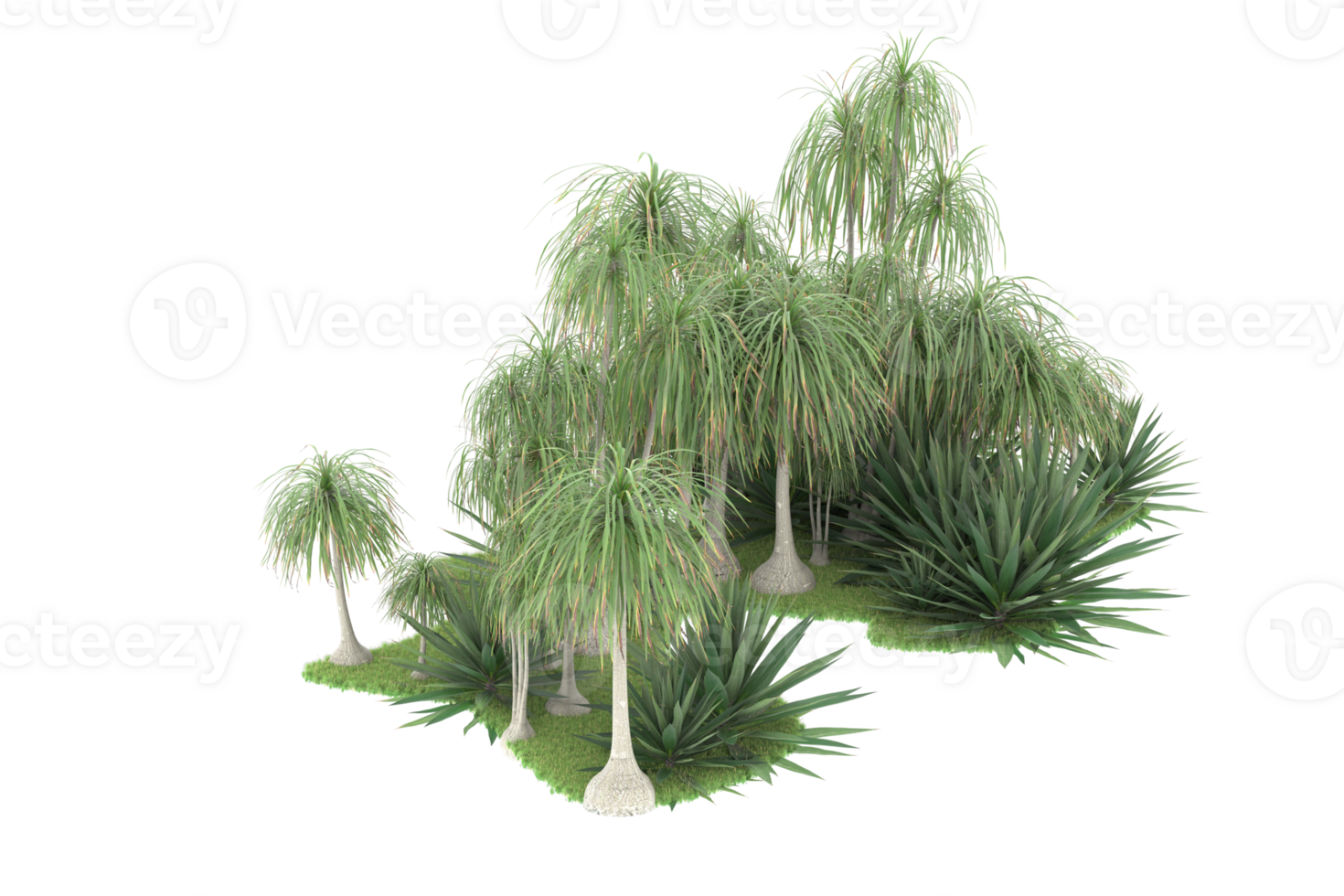 Realistic forest isolated on transparent background. 3d rendering - illustration png