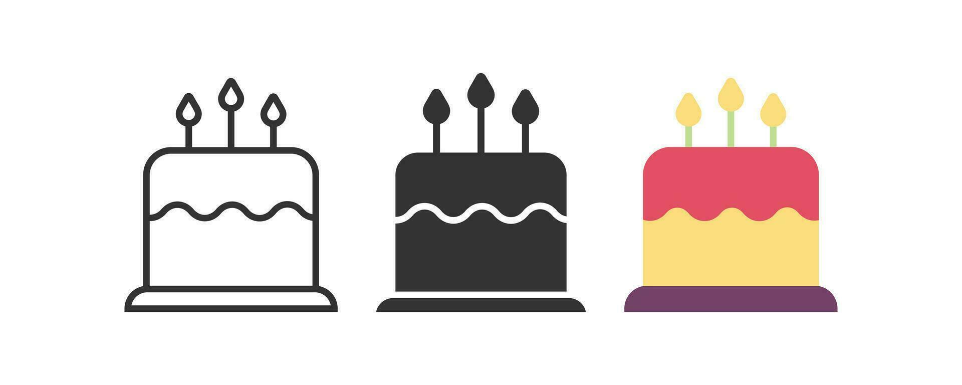 Cake icon. Birthday cupcake symbol. Sign pastry vector. vector