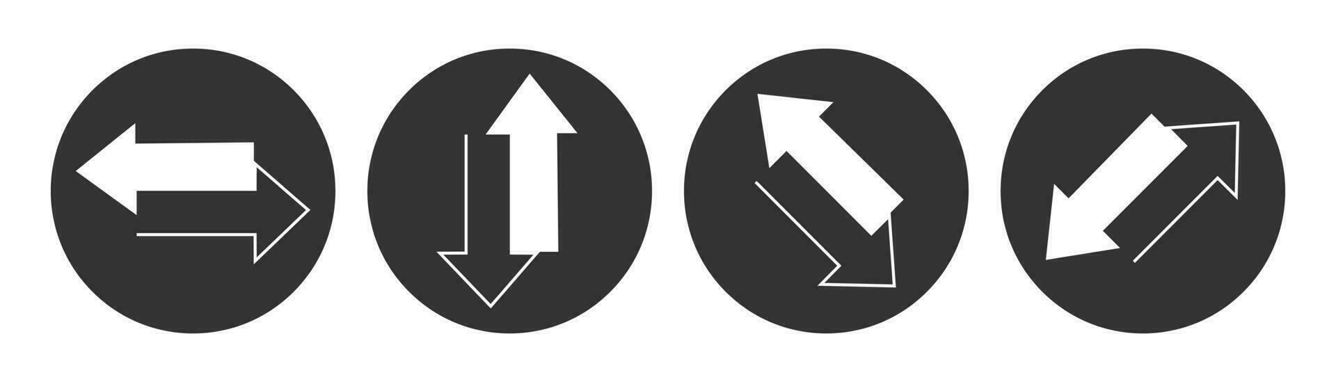 Exchange double arrow circle icon. Interchange point symbol. Sign app button vector. vector