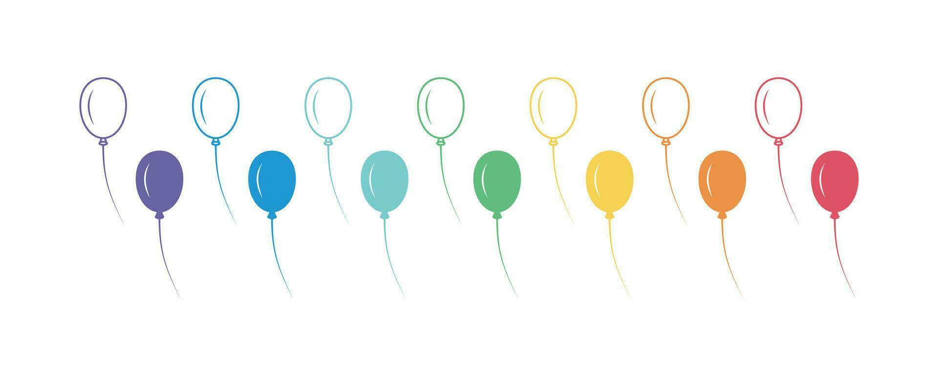 Color balloons icon. Air balon symbol. Sign party decoration vector. vector