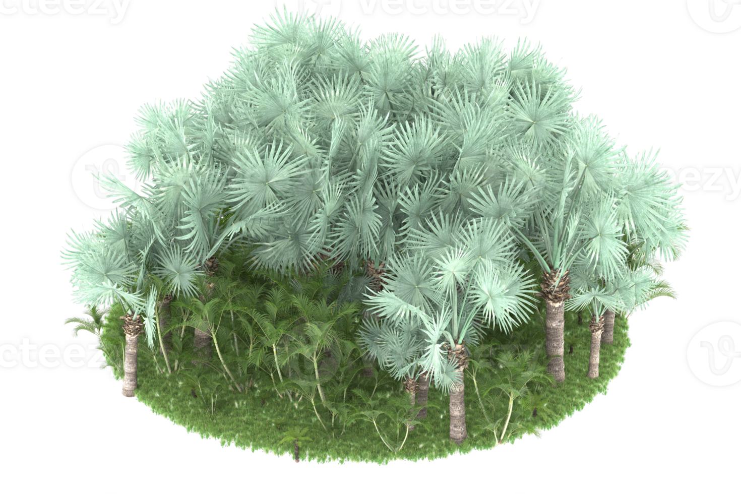Realistic forest isolated on transparent background. 3d rendering - illustration png