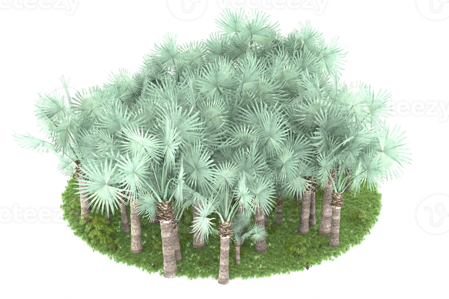 Realistic forest isolated on transparent background. 3d rendering - illustration png