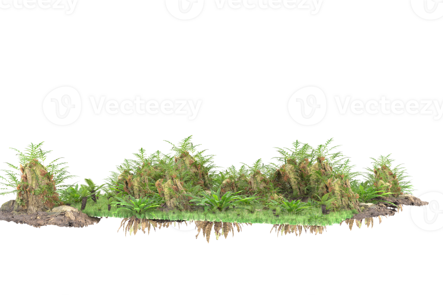 Realistic forest isolated on transparent background. 3d rendering - illustration png