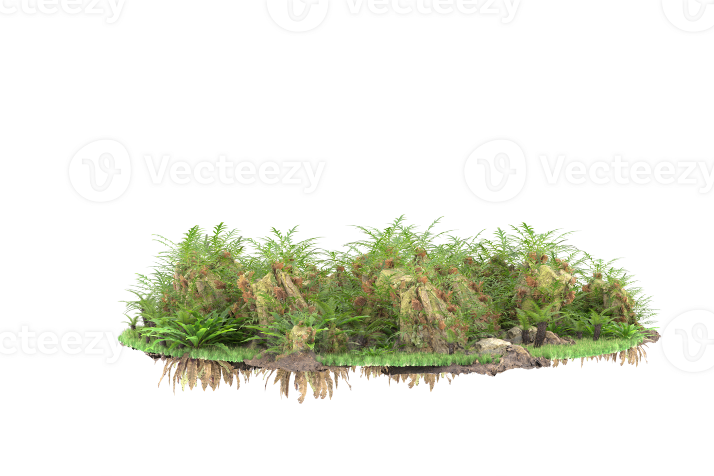 Realistic forest isolated on transparent background. 3d rendering - illustration png