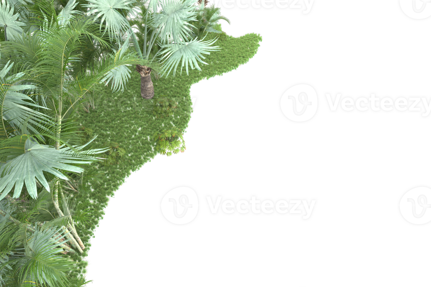 Realistic forest isolated on transparent background. 3d rendering - illustration png
