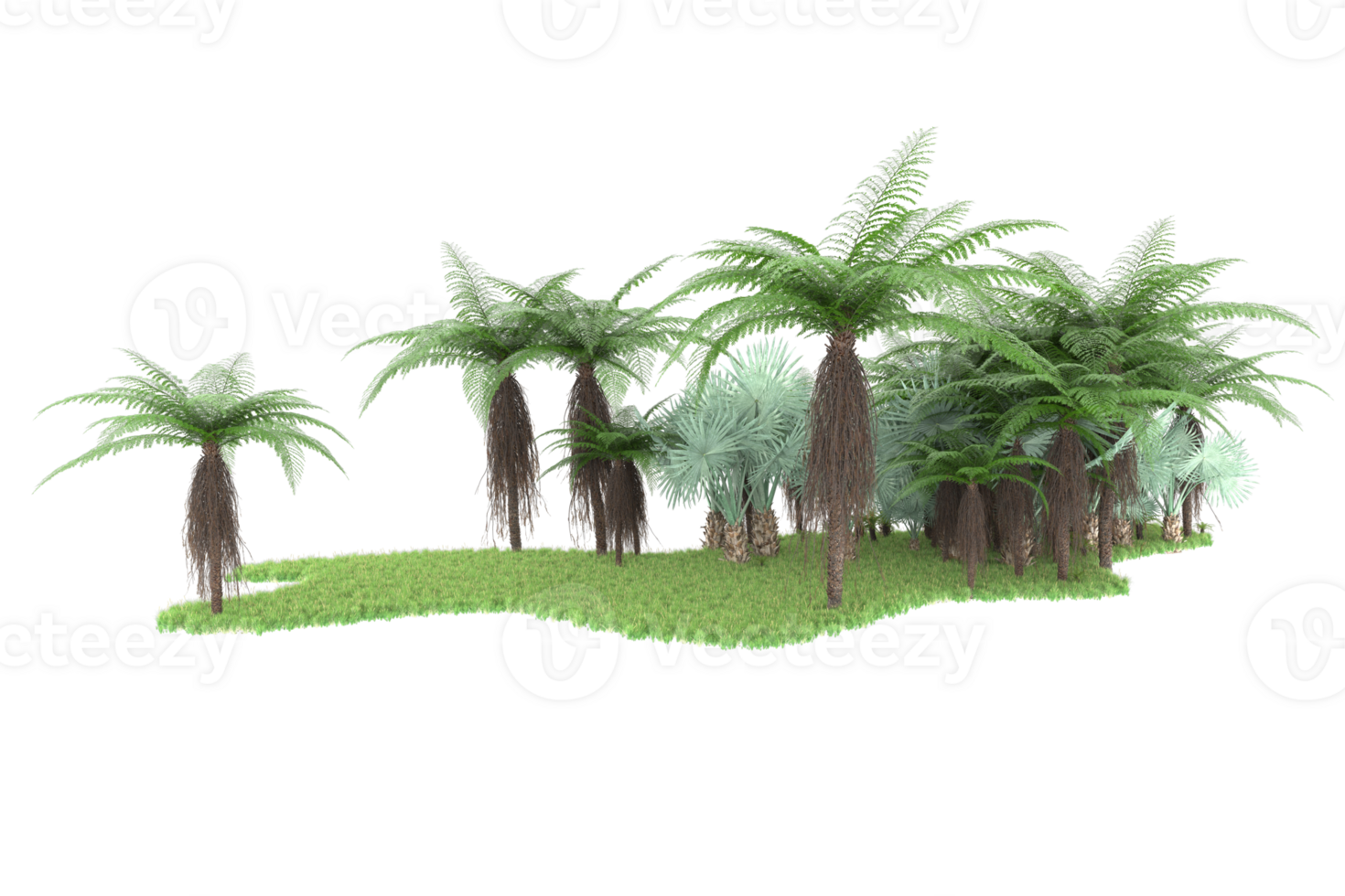 Realistic forest isolated on transparent background. 3d rendering - illustration png