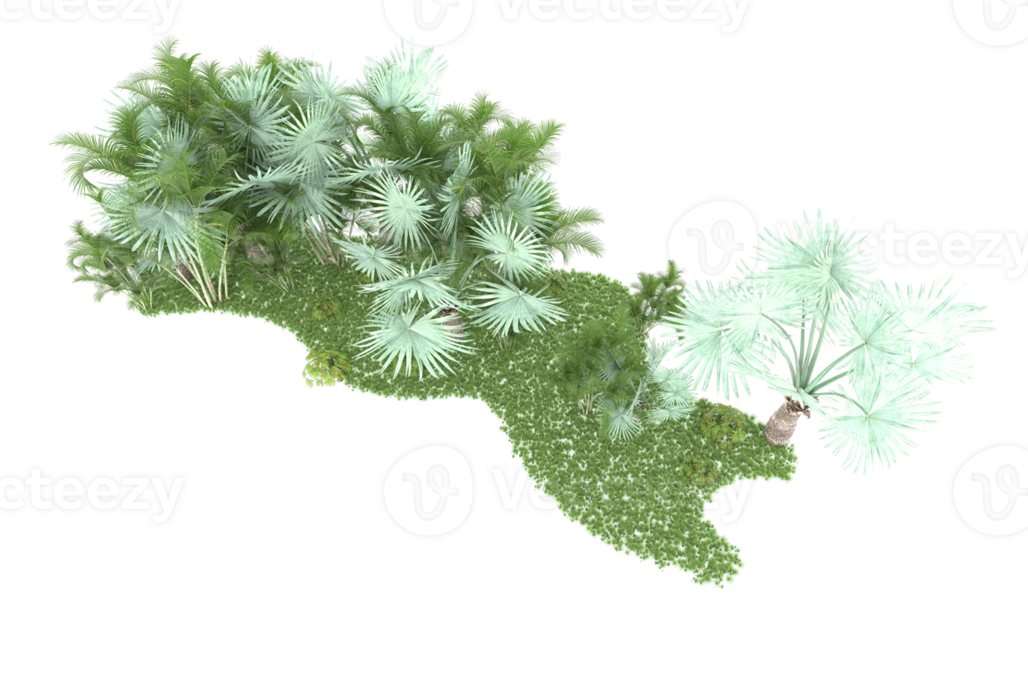 Realistic forest isolated on transparent background. 3d rendering - illustration png